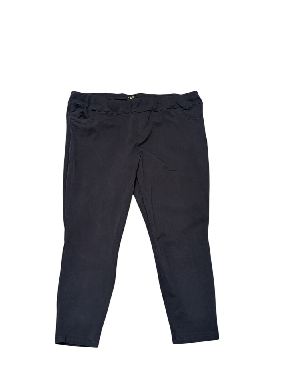 Susan Graver Weekend Womens 3X Premium Stretch Pull On Ankle Pants Navy
